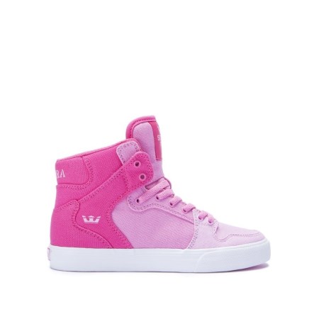 Supra Vaider Kids High Tops Shoes Pink UK 83KDF